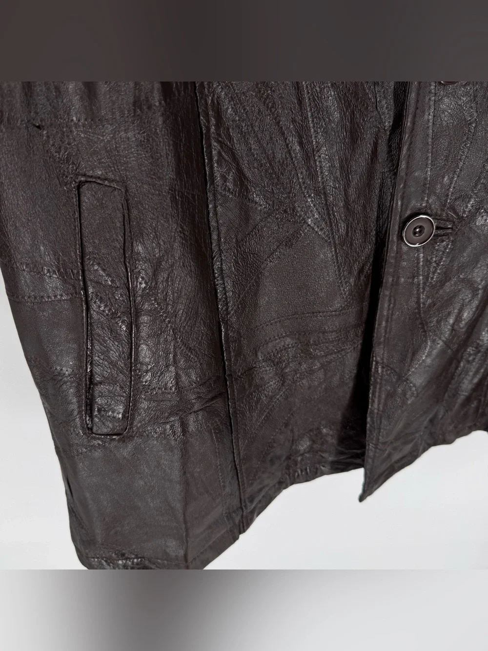 Vintage Haband Leather Jacket Mens Size XXL Brown Patchwork